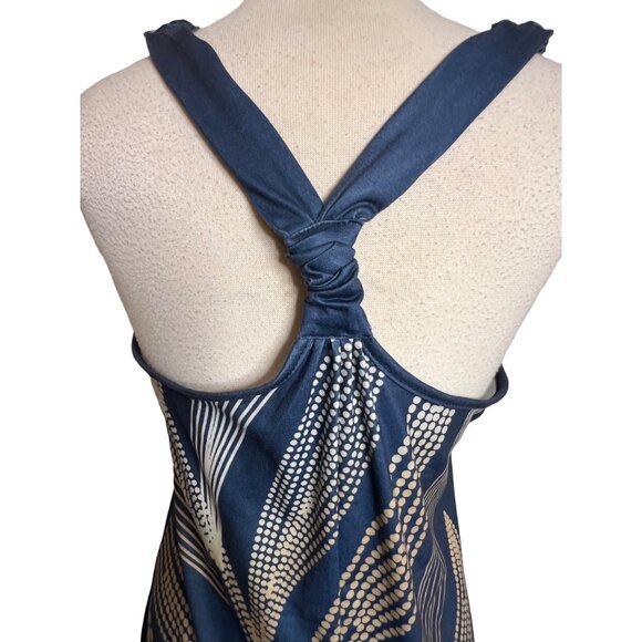 Summer Midi Blue White Tan Lantern Legs Parachute Oversized Baggy Boho - Picture 8 of 12